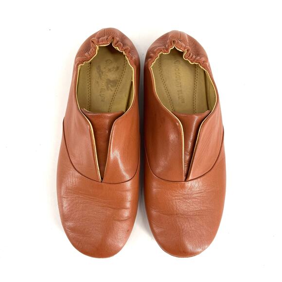 Chocolat Blu Cassie Slip on Brown Leather Flats (7) - Picture 5 of 10